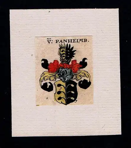 . - von Panheimb Wappen Adel coat of arms heraldry Heraldik Kupferstich