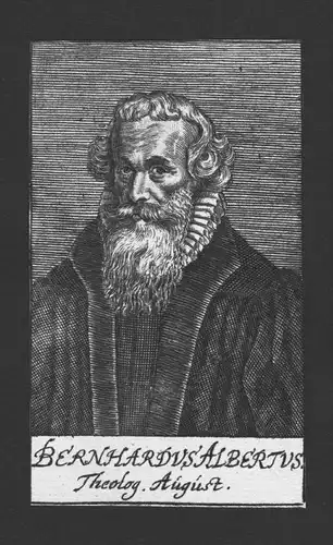 Bernhardus Albertus Theologe Professor Augsburg Kupferstich Portrait