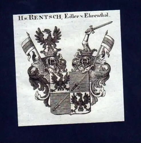Rentsch v. Ehrental Ehrenthal Kupferstich Wappen