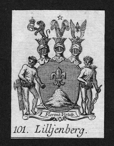 - Lilljenberg Wappen vapen coat of arms Genealogie Heraldik Kupferstich