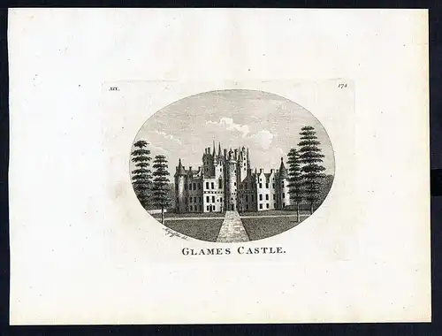 - Glamis Castle Scotland United Kingdom view engraving Kupferstich