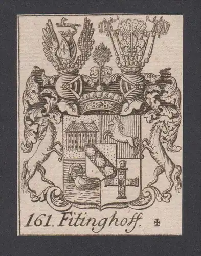 Fitinghoff Wappen vapen coat of arms Genealogie Heraldik Kupferstich