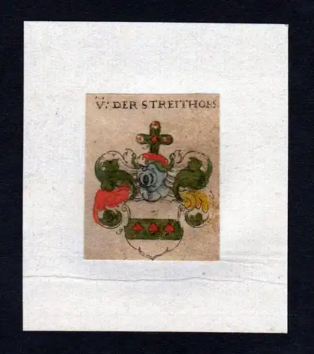 17. Jh von der Streithorst Wappen coat of arms heraldry Heraldik Kupferstich
