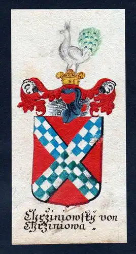 Etzrziniowsky von Etzrziniowa Böhmen Wappen coat of arms Manuskript