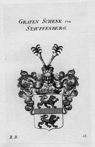 Schenk Stauffenberg Wappen Adel coat of arms heraldry Heraldik Kupferstich