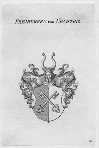 Uechtriz Wappen Adel coat of arms heraldry Heraldik crest Kupferstich