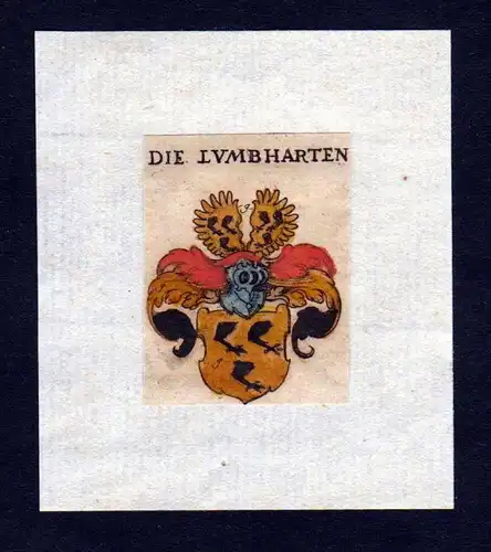 h. von Lumbharten Wappen Adel coat of arms heraldry Heraldik Kupferstich