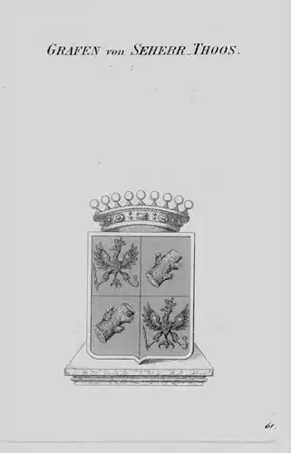 Seherr Thoos Wappen Adel coat of arms heraldry Heraldik crest Kupferstich