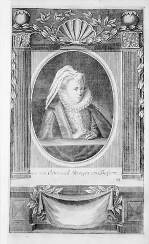 Anna von Österreich Bayern Kupferstich Portrait engraving gravure