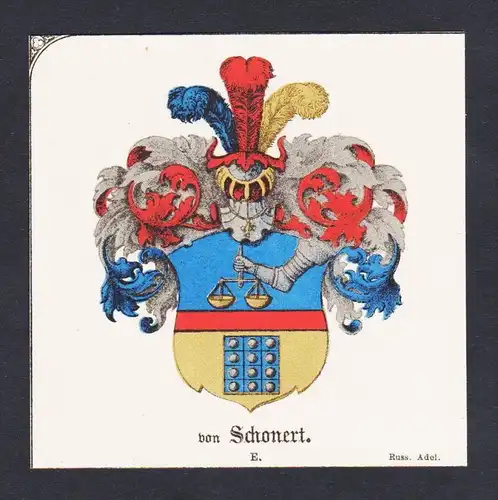 . von Schonert Wappen Heraldik coat of arms heraldry Lithographie