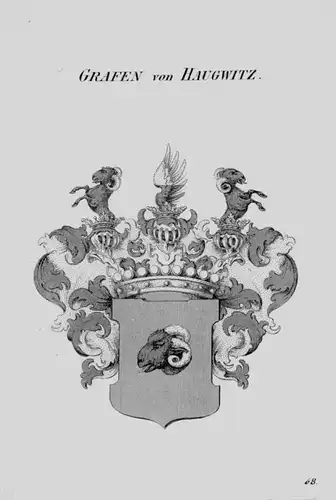 Haugwitz Wappen Adel coat of arms heraldry Heraldik crest Kupferstich