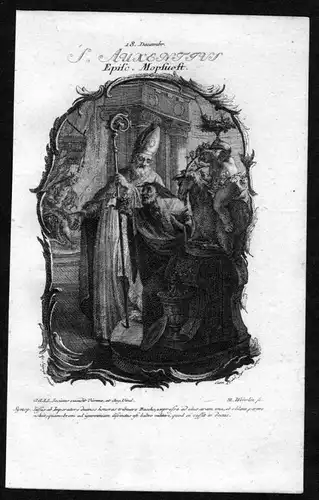 Auxentius von Mopsuetia 18. Dezember -  Heiliger Heiligenbild Holy Card  / Geburtstag / Birthday