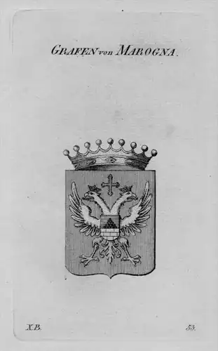 Marogna Wappen Adel coat of arms heraldry Heraldik crest Kupferstich