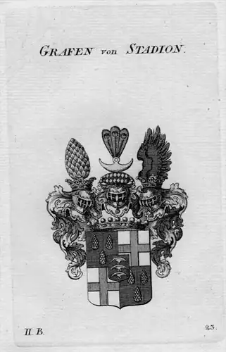 Stadion Wappen Adel coat of arms heraldry Heraldik crest Kupferstich