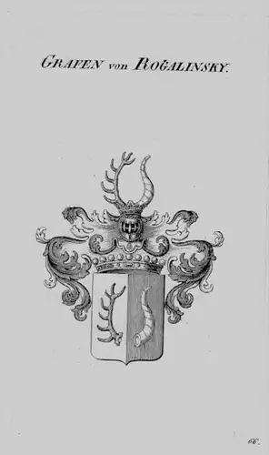 Rogalinsky Wappen Adel coat of arms heraldry Heraldik crest Kupferstich