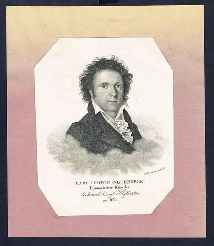 Karl Ludwig Costenoble Schauspieler  Portrait engraving