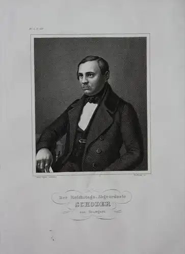 Adolph Gottlieb Ferdinand Schoder Politiker engraving  Portrait