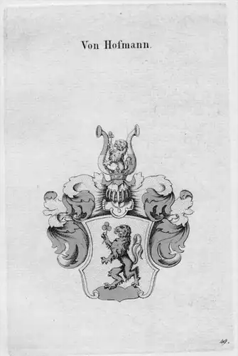 Hofmann Wappen Adel coat of arms heraldry Heraldik crest  Kupferstich