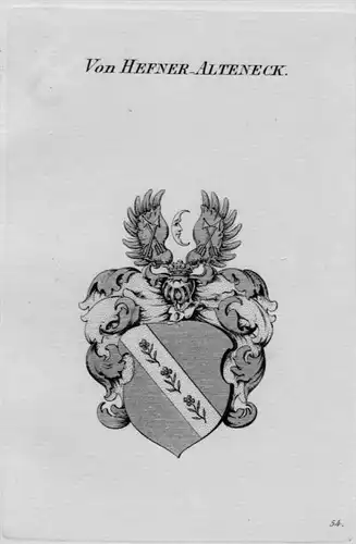 Hefner- Alteneck Adel coat of arms heraldry Heraldik  cerst Kupferstich