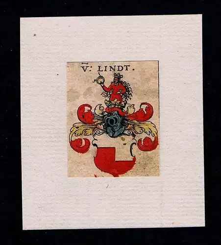 . von Lindt Wappen coat of arms heraldry Heraldik Kupferstich