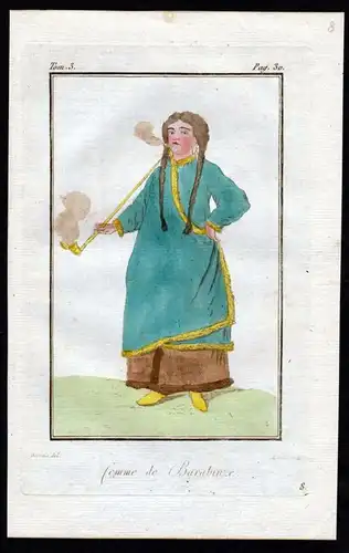 "Femme de Barabinze" - Sibirien Siberia Russland Russia costume Kupferstich Tracht antique print