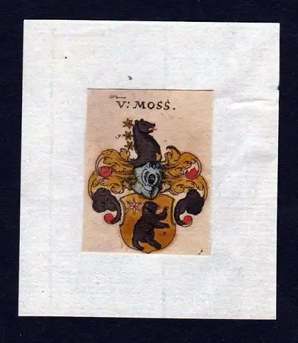 h. von Moss Moß Wappen Adel coat of arms heraldry Heraldik Kupferstich