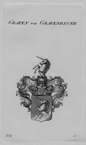 Gravenreuth Wappen Adel coat of arms heraldry Heraldik crest Kupferstich