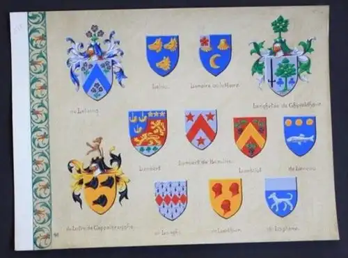 Lalaing Langhetée de Ghyveldhove Latre de Cappelbrugghe Blason Wappen Heraldik