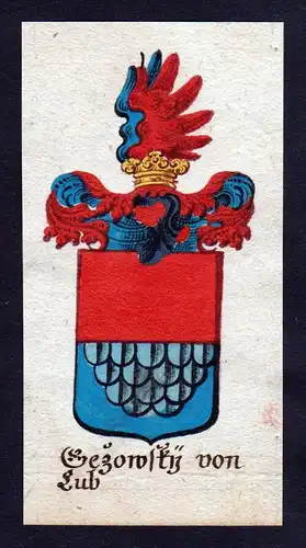 Gezowsky von Lub Böhmen Wappen coat of arms Manuskript