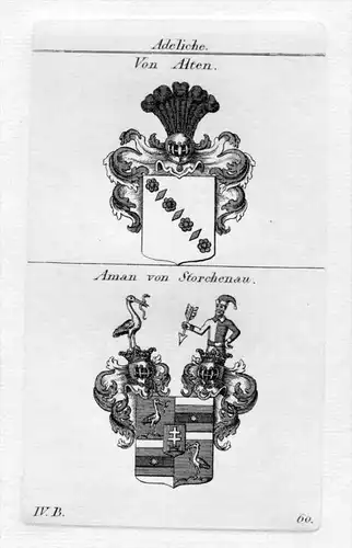 Alten Aman - Wappen Adel coat of arms heraldry Heraldik Kupferstich