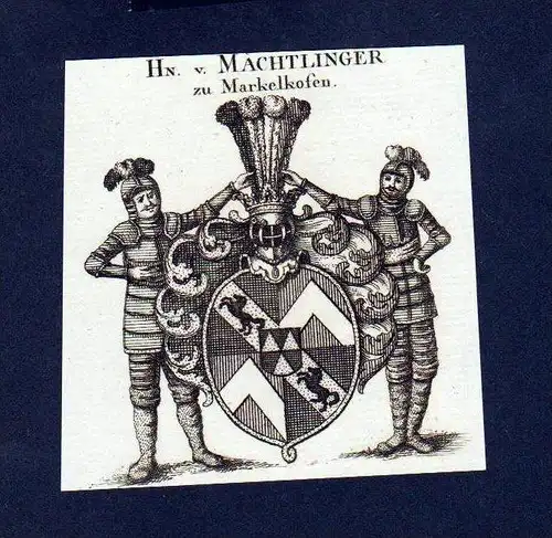 Herren von Machtlinger Kupferstich Wappen engraving Heraldik crest