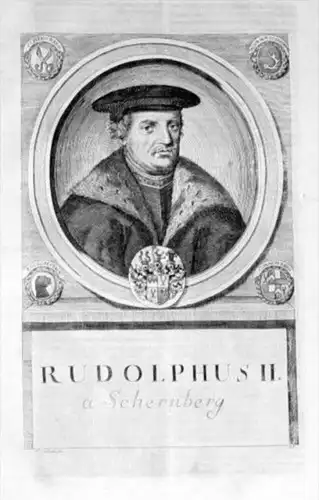 Rudolf II Scherenberg Bischof Würzburg Portrait engraving Kupferstich
