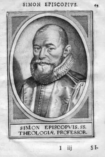 Simon Episcopius Leiden Amsterdam Portrait Kupferstich gravure engraving