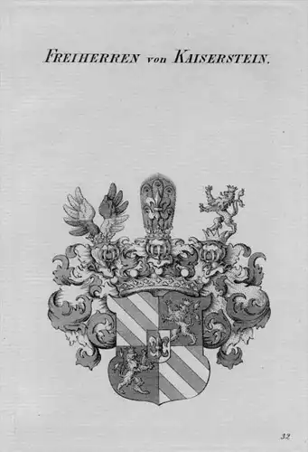Kaiserstein Wappen Adel coat of arms heraldry Heraldik crest Kupferstich
