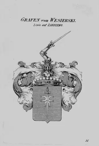 Wesierski Wappen Adel coat of arms heraldry Heraldik crest Kupferstich