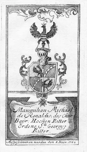 Maximilian Michael de Renaldis Wappen Kupferstich