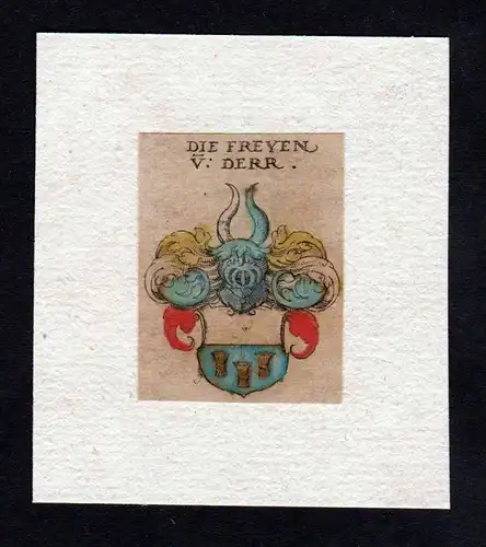 h. Freyen Freien DerrWappen coat of arms heraldry Heraldik Kupferstich