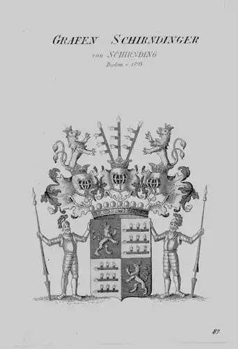 Schirndinger Wappen Adel coat of arms heraldry Heraldik crest Kupferstich