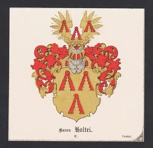 . von Holtei Wappen Heraldik coat of arms heraldry Litho
