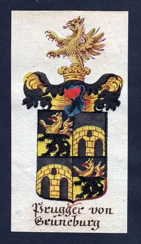 Brugger von Grüneburg Böhmen Wappen coat of arms Manuskript