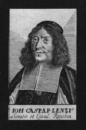 Johann Caspar Lentz Jurist lawyer Politik Regensburg Kupferstich Portrait