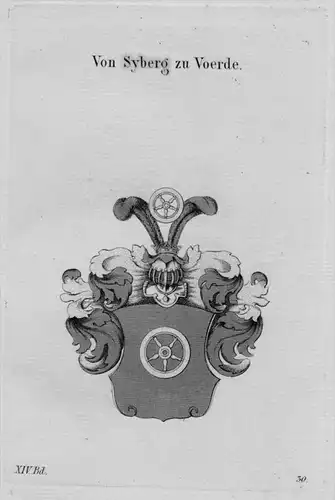 Syberg Voerde Wappen Adel coat of arms heraldry Haraldik Kupferstich