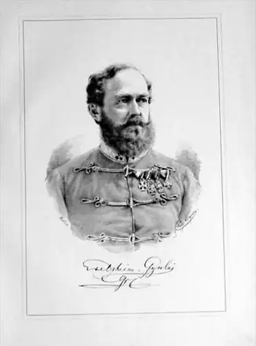 Leopold Freiherr v. Edelsheim-Gyulai Portrait Lithographie Litho