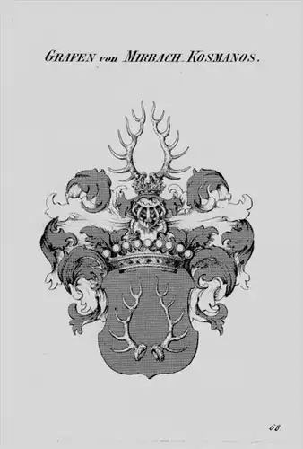 Mirbach Kosmanos Wappen Adel coat of arms heraldry Heraldik Kupferstich