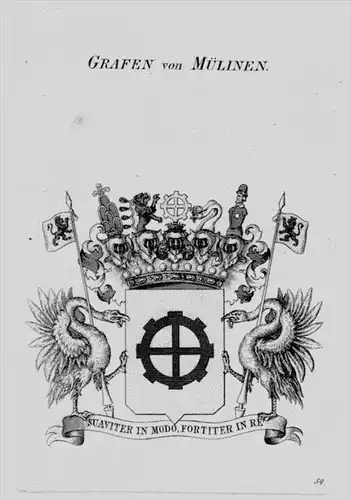 Mülinen Wappen Adel coat of arms heraldry Heraldik crest Kupferstich