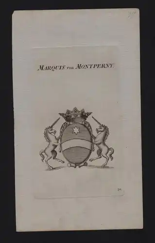 - Marquis von Montperny Wappen coat of arms Genealogie Heraldik Kupferstich