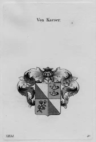 Kaeser Wappen Adel coat of arms heraldry Heraldik crest Kupferstich