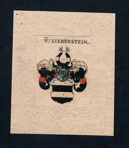 . Liebenstein Wappen Adel Heraldik heraldry coat of arms crest Kupferstich
