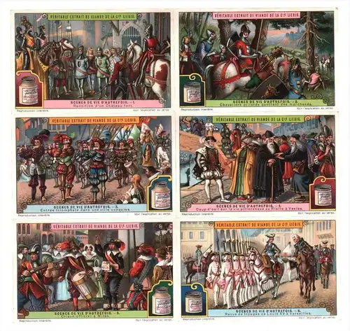 Mittelalter Militaria Geschichte damals früher Lithographie litho Liebig