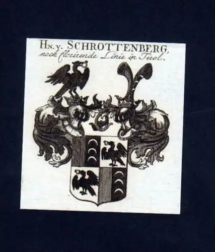 Herren v. Schrottenberg Tirol Kupferstich Wappen